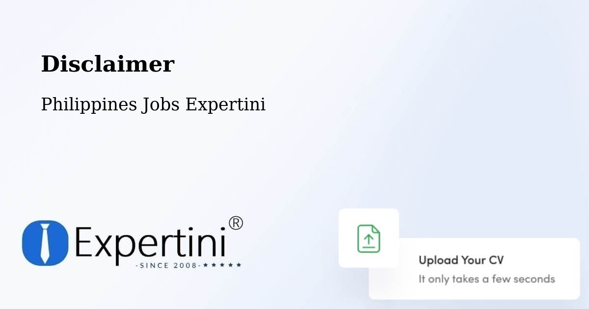 Disclaimer – Nattapian - Philippines Jobs Expertini